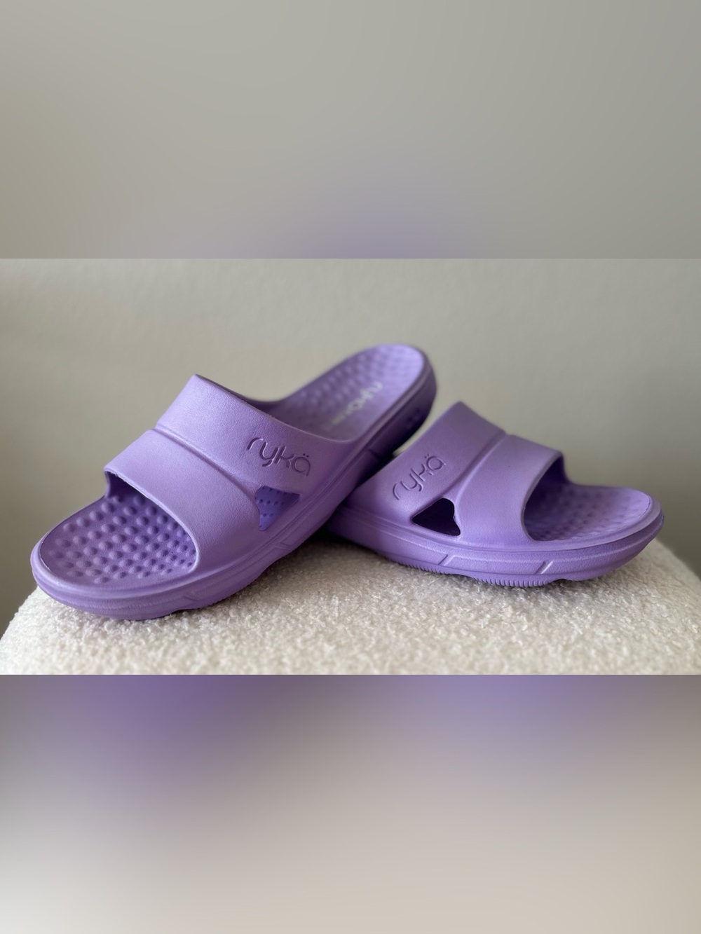 Ryka Women’s Restore Ultimate Recovery Molded Slide -light purple Sandal size 10